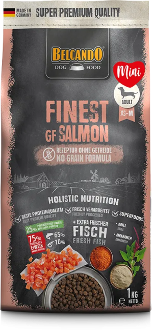 BELCANDO Finest GF Salmon – בלקנדו פיינסט סלמון ללא דגנים - מזון יבש לכלבים קטנים