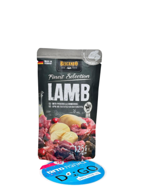 BELCANDO® Finest Selection – כבש עם תפוחי אדמה וחמוציות - בלקנדו פאוץ' מזון רטוב 125 גרם