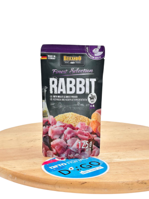 BELCANDO® Finest Selection – ארנבת עם דוחן ובטטה - בלקנדו פאוץ' מזון רטוב 125 גרם