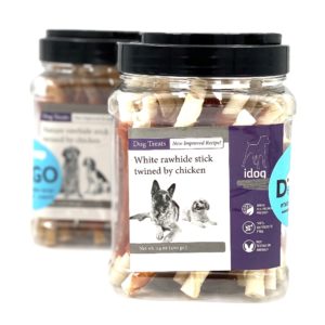 I DOG צנצנת מקלות עור בציפוי עוף 400 גרם