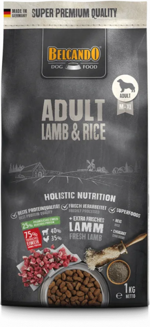 BELCANDO Adult Lamb & Rice – בלקנדו כבש ואורז - מזון יבש לכלבים בוגרים