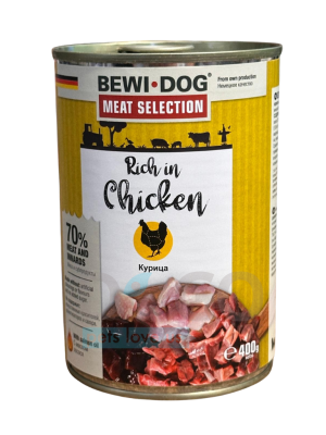 בווי דוג (BEWI DOG) – שימורים לכלב 400 גרם עשיר בעוף
