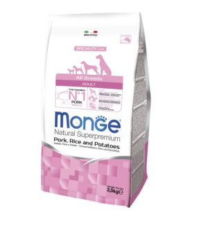 מונג' לכלבים בוגרים לכל הגזעים מבוסס חזיר, אורז ותפוחי אדמה