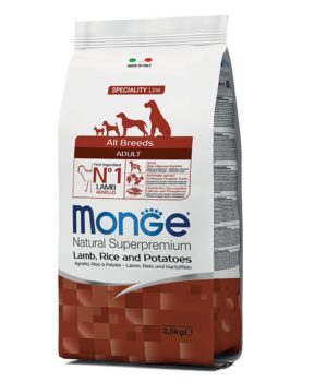 מונג' לכלבים בוגרים לכל הגזעים מבוסס כבש, אורז ותפוחי אדמה