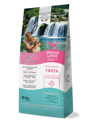 אקוליבריה דג פורל מזון מופחת דגנים לכלבים בוגרים - מיני