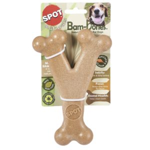 SPOT Bam-Bones Wishbone – במבונס צעצוע לעיסה לכלבים בצורת Y בטעם עוף