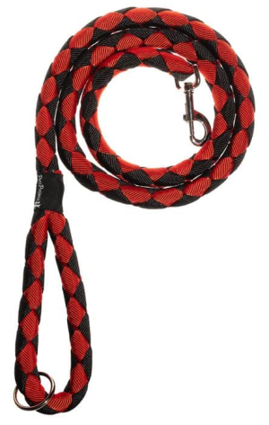 פטסלנד רצועה קלועה לכלבים - אדום שחור - PetsLand