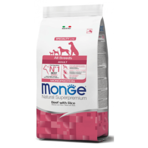 מונג' לכלבים בוגרים מבוסס בקר ואורז