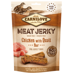 קרנילאב (Carnilove) – חטיף ג'רקי בשר מיובש בטעם עוף עם שליו 100 גרם