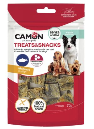 קוביות עור דג קוד מיובש טבעי - קמון