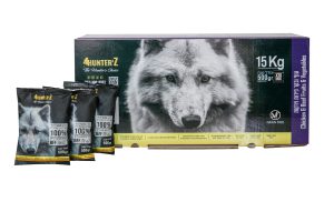 פור האנטרז מזון טבעי ללא הקפאה 15 ק"ג עוף ובקר עם פירות וירקות 4hunterz