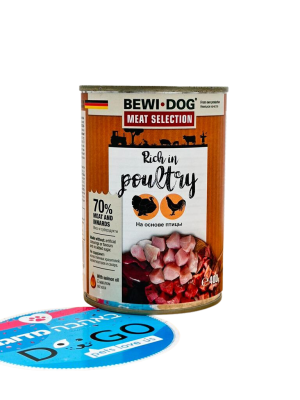 בווי דוג (BEWI DOG) – שימורים לכלב 400 גרם עשיר בעופות