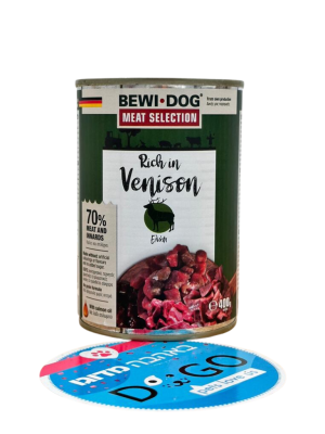 בווי דוג (BEWI DOG) – שימורים לכלב 400 גרם עשיר בצבי