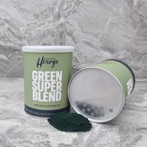 הנריס תוסף תזונה - Green Super Blend - קייל, ספירולינה ואלפא-אלפא