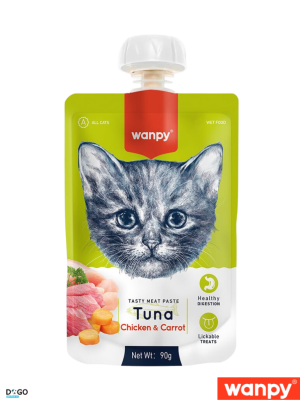 וונפי (Wanpy) – מוס בטעם טונה, עוף וגזר לחתולים (90 גרם)