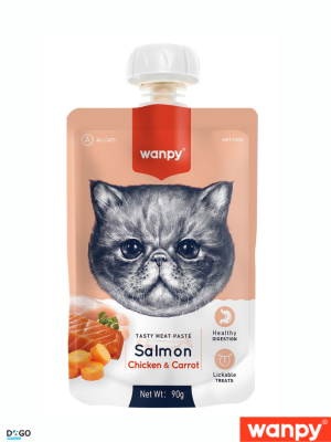 וונפי (Wanpy) – מוס בטעם סלמון, עוף וגזר לחתולים (90 גרם)