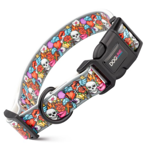 קולר ביאוטן עמיד במיוחד במגוון מידות - בהדפס גולגלות