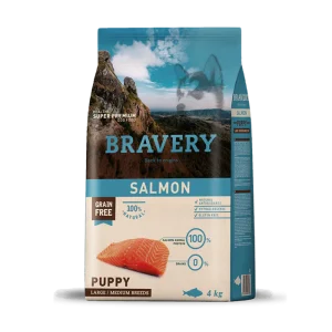 ברייברי סלמון ללא דגנים לגורי כלבים - מדיום 12 ק"ג