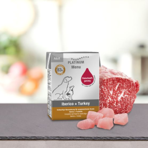 פלטינום מניו מזון רטוב מלא לכלבים - מעדן חזיר איברי והודו 375 גרם - Platinum Menu