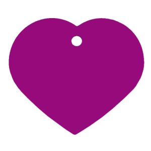 תג שם בצורת לב סגול