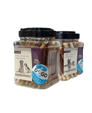 I DOG צנצנת מקלות עור בציפוי ברווז 400 גרם