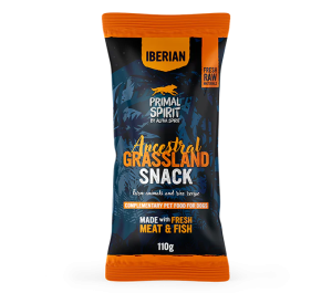 פרימל ספיריט חטיף אילוף בטעם חזיר 110 גרם - ANCESTRAL GRASSLAND