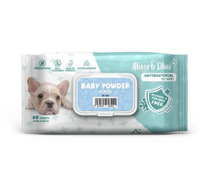 מגבונים אנטיבקטריאליים AbsorbPlus בייבי פאודר