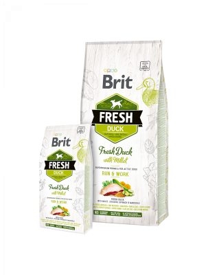בריט פרש לכלבים פעילים בוגר ברווז – 12 ק”ג Brit Fresh