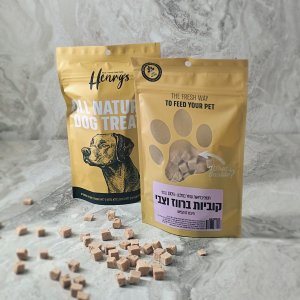 הנריס חטיף אילוף טבעי- קוביות ברווז וצבי 35 גרם