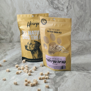 הנריס חטיף אילוף טבעי- קוביות עוף ואוכמניות 45 גרם