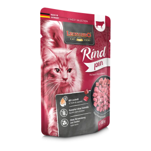 LEONARDO Pure Beef - לאונרדו פאוץ' מעדן בקר טבעי לחתולים 85 גרם