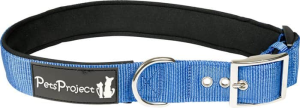 קולר ניילון מרופד לכלב | סגירת אבזם מתכת חזקה - כחול – PetsProject
