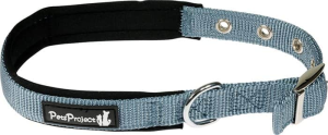 קולר ניילון מרופד לכלב | סגירת אבזם מתכת חזקה - אפור – PetsProject