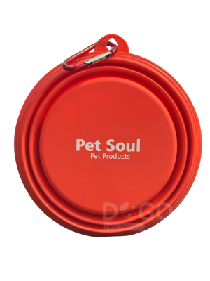 נפש חיה – קערת סיליקון מתקפלת לטיולים 1 ליטר עם שאקל