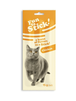 מקלות חטיפים לחתולים – בטעם עוף 15 גרם | Fun ta Stick! Chicken