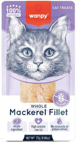 וונפי פילה מקרל שלם לחתולים 25 גרם – WANPY FILLET
