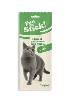 מקלות חטיפים לחתולים – בטעם ברווז 15 גרם | Fun ta Stick! Duck
