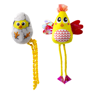 צעצועים לחתולים בצורת תרנגול– KONG Scrattles Chicken 2-Pack
