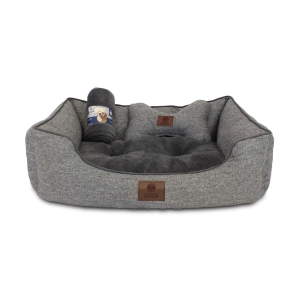 סט מיטה אפורה עם כרבולית וכרית לחורף 65 ס"מ - AKC