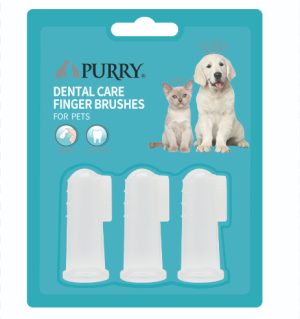 אצבעוני סיליקון לניקוי שיניים לכלבים וחתולים - Purry סט 3 יחידות