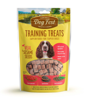 דוג פסט חטיף אילוף - עגל וזרעי שומשום 90 גרם - Dog Fest