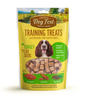 דוג פסט חטיף אילוף - הודו וזרעי פשתן 90 גרם - Dog Fest