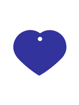 תג שם בצורת לב כחול