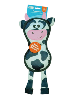 Hound Fire Biterz – בובת צעצוע עמידה ומצפצפת לכלבים, דגם פרה