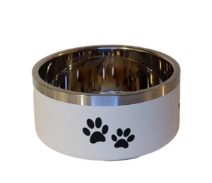 קערת נירוסטה דופן כפולה למניעת החלקה - לבן