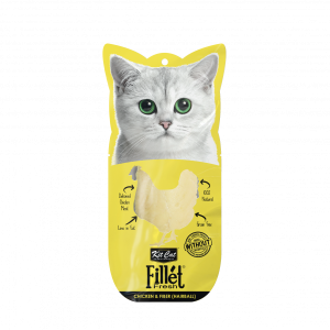 פילה עוף וסיבים תזונתיים לחתול Kit Cat Fillet Fresh – למניעת כדורי שיער 30 גרם
