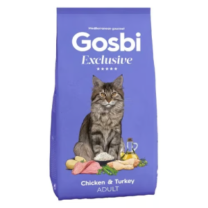 גוסבי אקסקלוסיב עוף והודו - מזון לחתולים בוגרים | 1.5-6 ק"ג - Gosbi